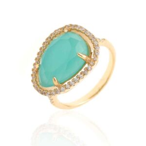 Anillo Dinastía Calcedonia Azul