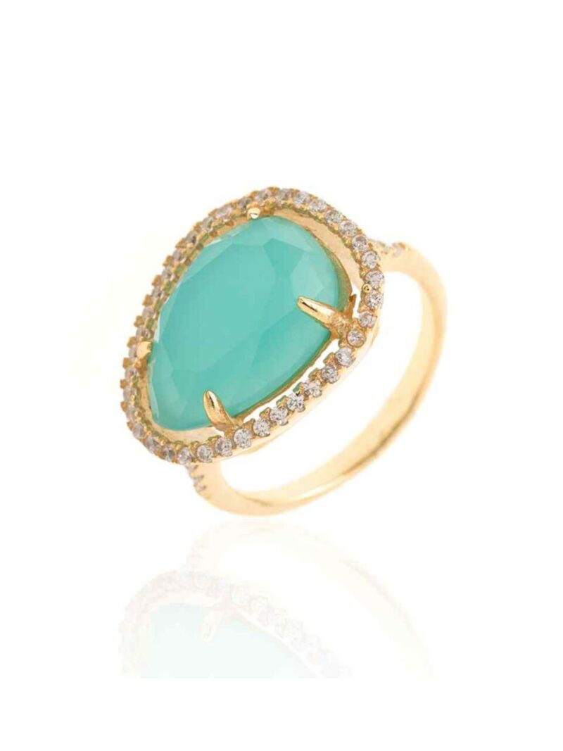 anillo dinastía calcedonia azul