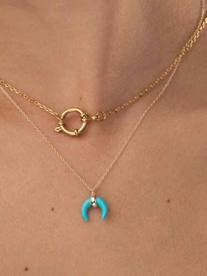 Collar Cuerno Turquesa