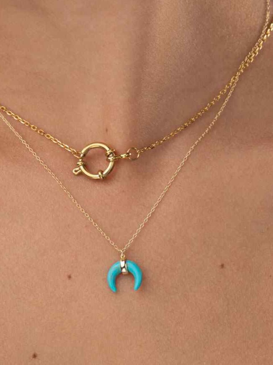 Collar Cuerno Turquesa