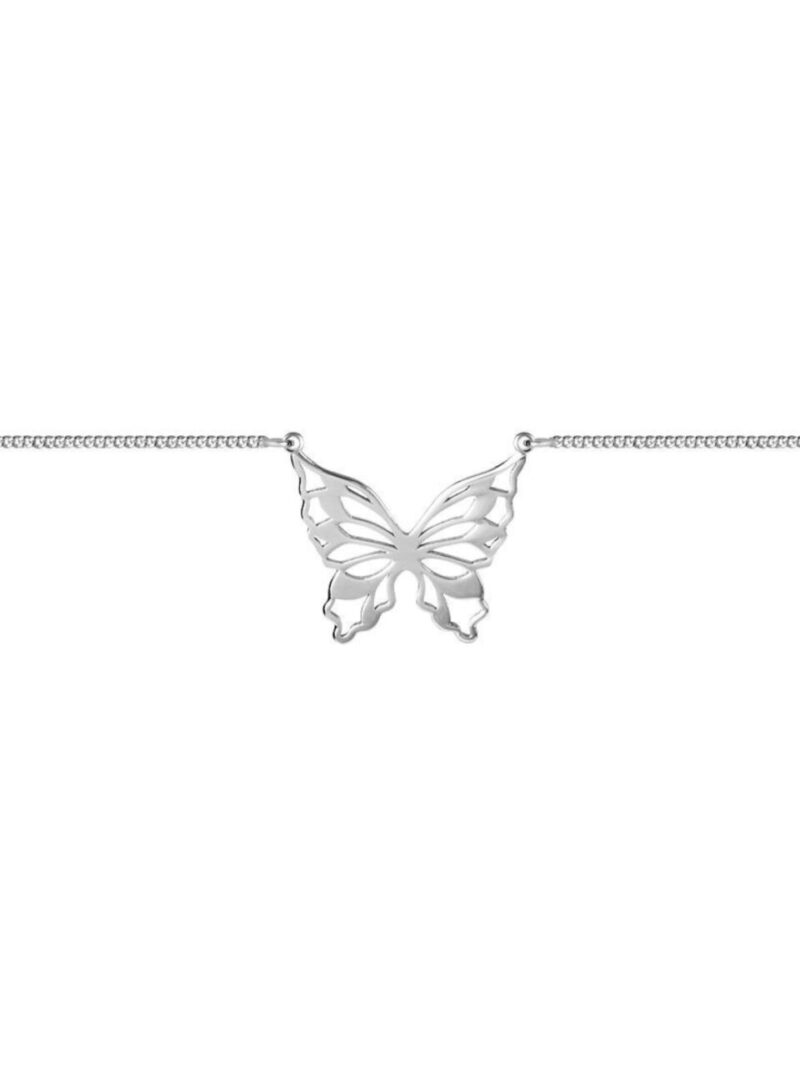 collar mariposa plata