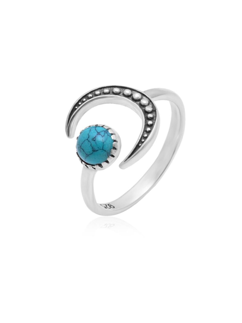 anillo luna turquesa
