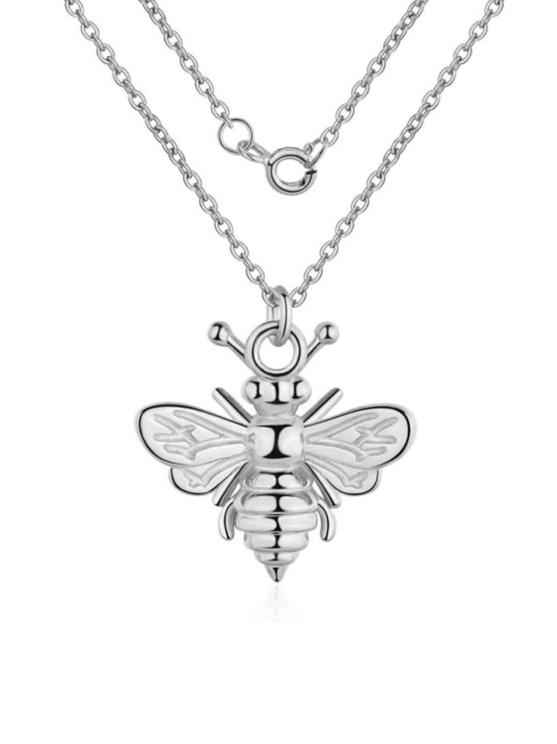 collar abeja plata