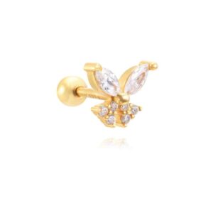 Pendiente Piercing Mariposa Blanco