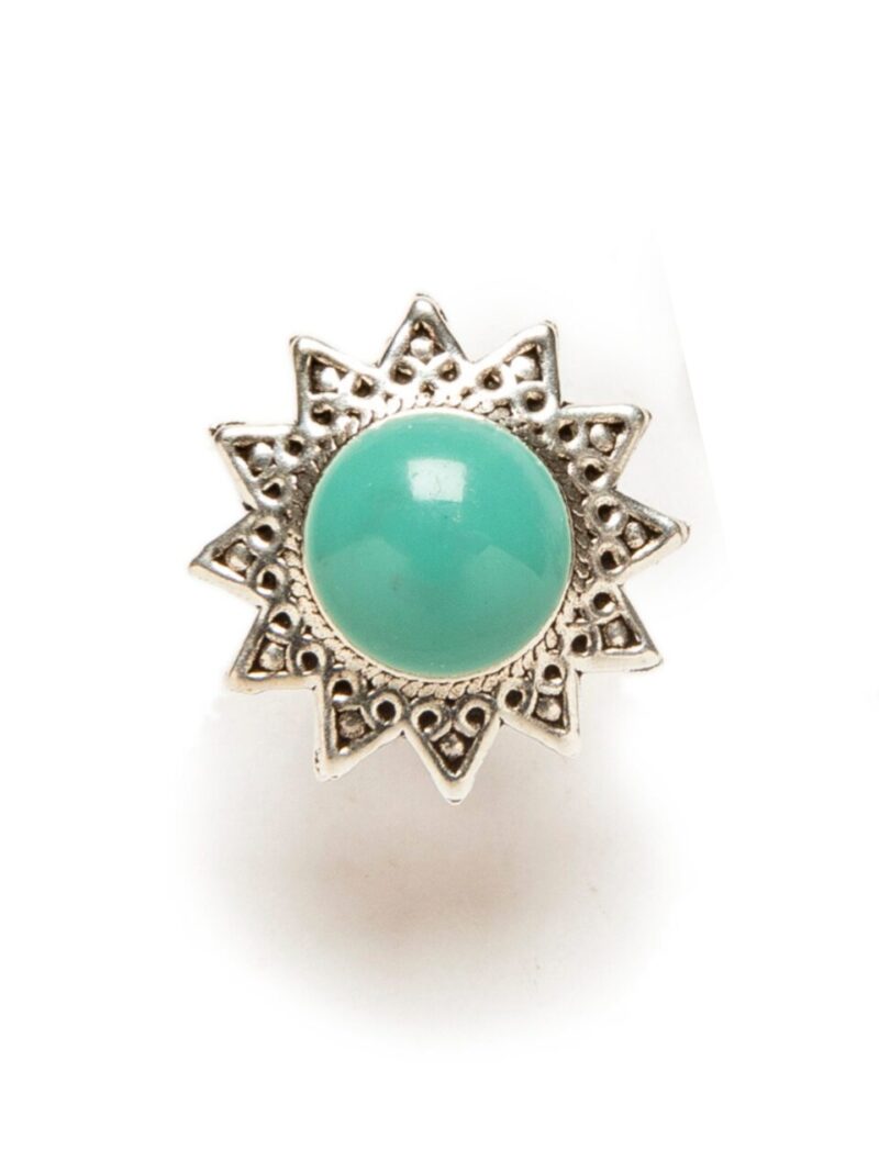 Pendientes Sol Turquesa Plata
