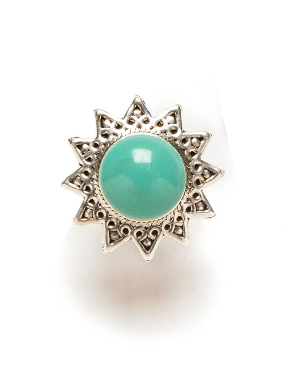 Pendientes Sol Turquesa Plata
