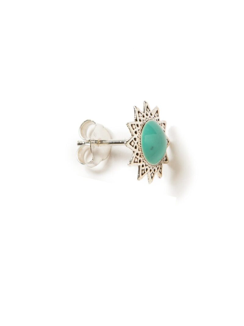 Pendientes Sol Turquesa Plata