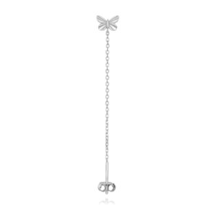 Pendiente Doble Mariposa Plata