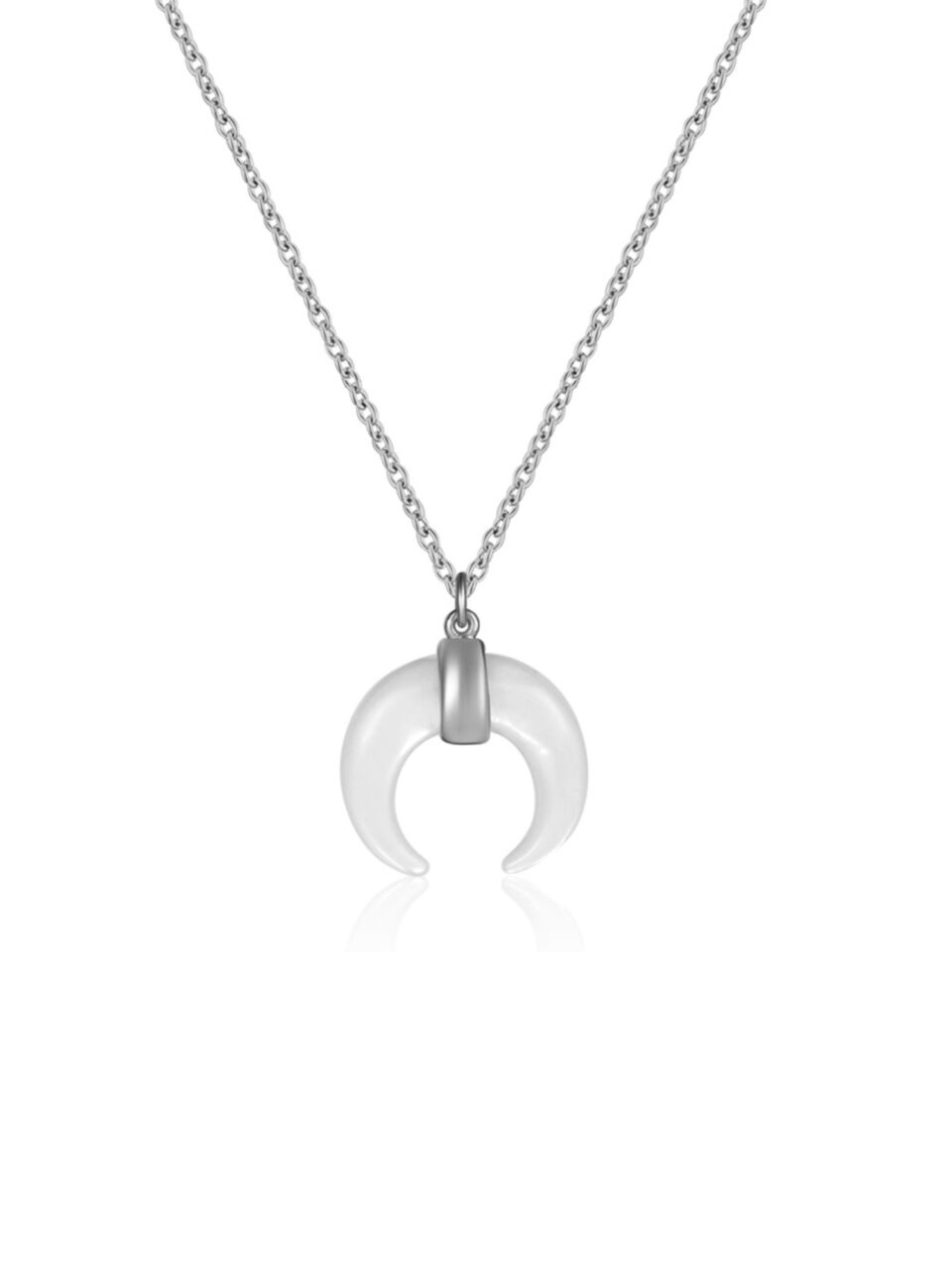 collar cuerno nácar plata