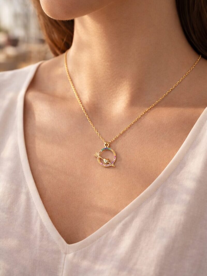 collar corazón multicolor