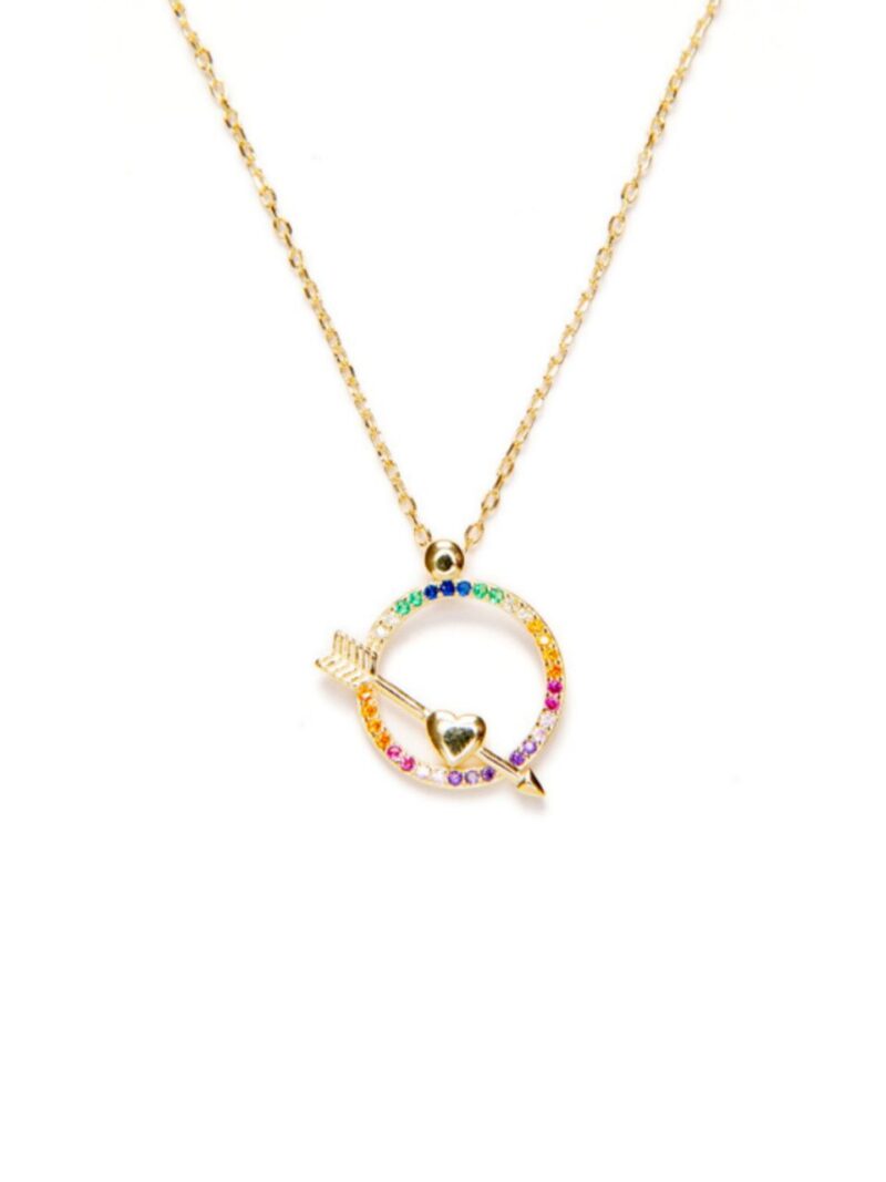 collar corazón multicolor