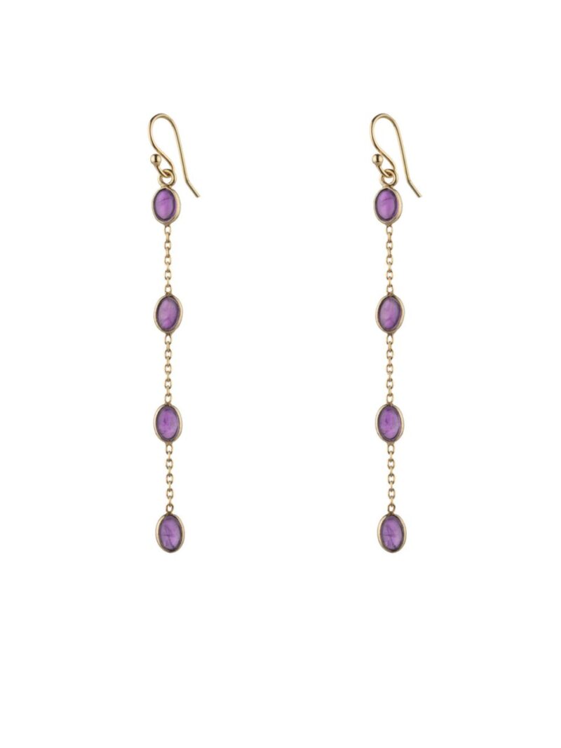pendientes largos amatista
