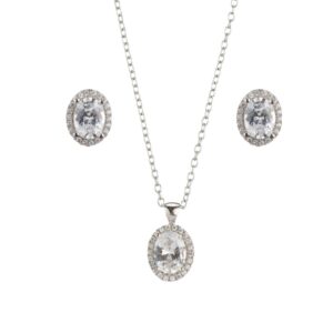 Conjunto Cristal Plata de Ley