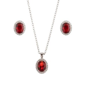 Conjunto Rubí Plata de Ley