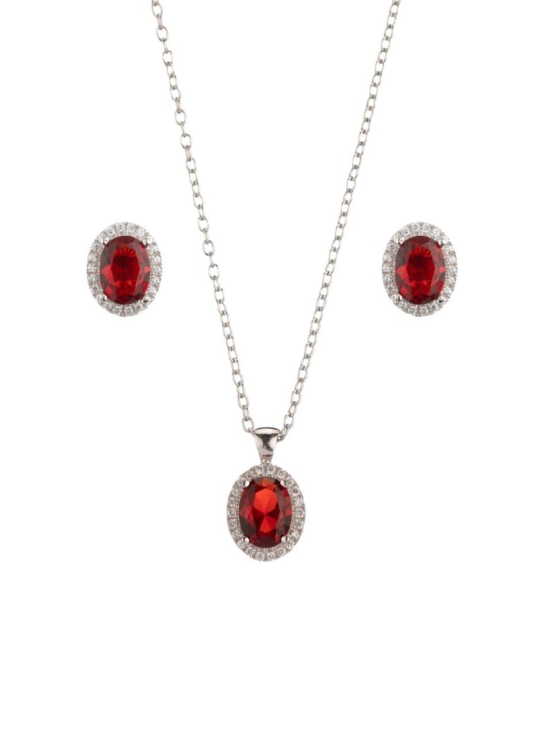 Conjunto Rubí Plata de Ley