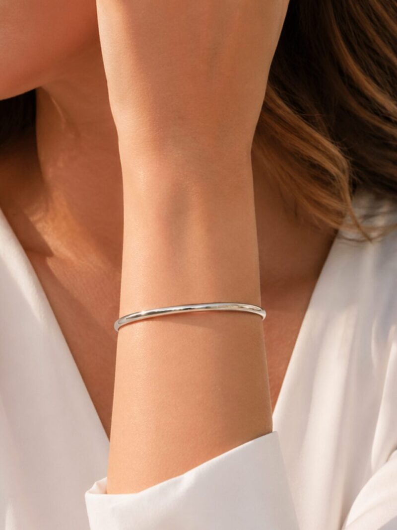 Pulsera Brazalete Plata Caña