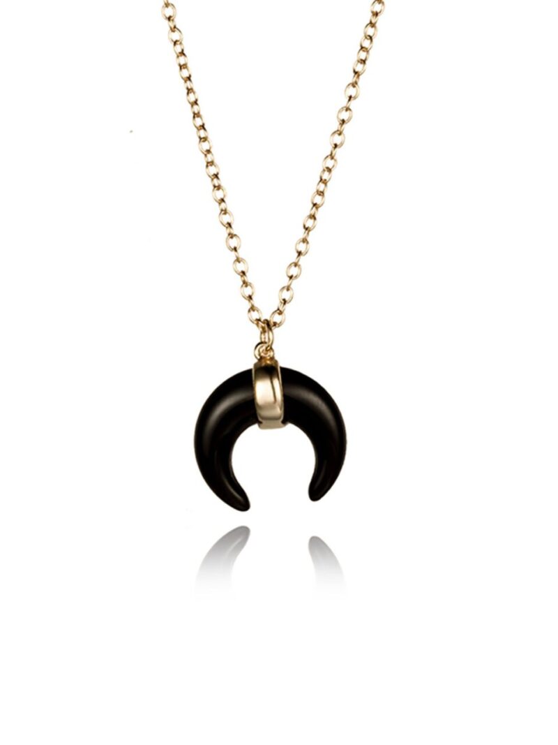 collar cuerno plata onix
