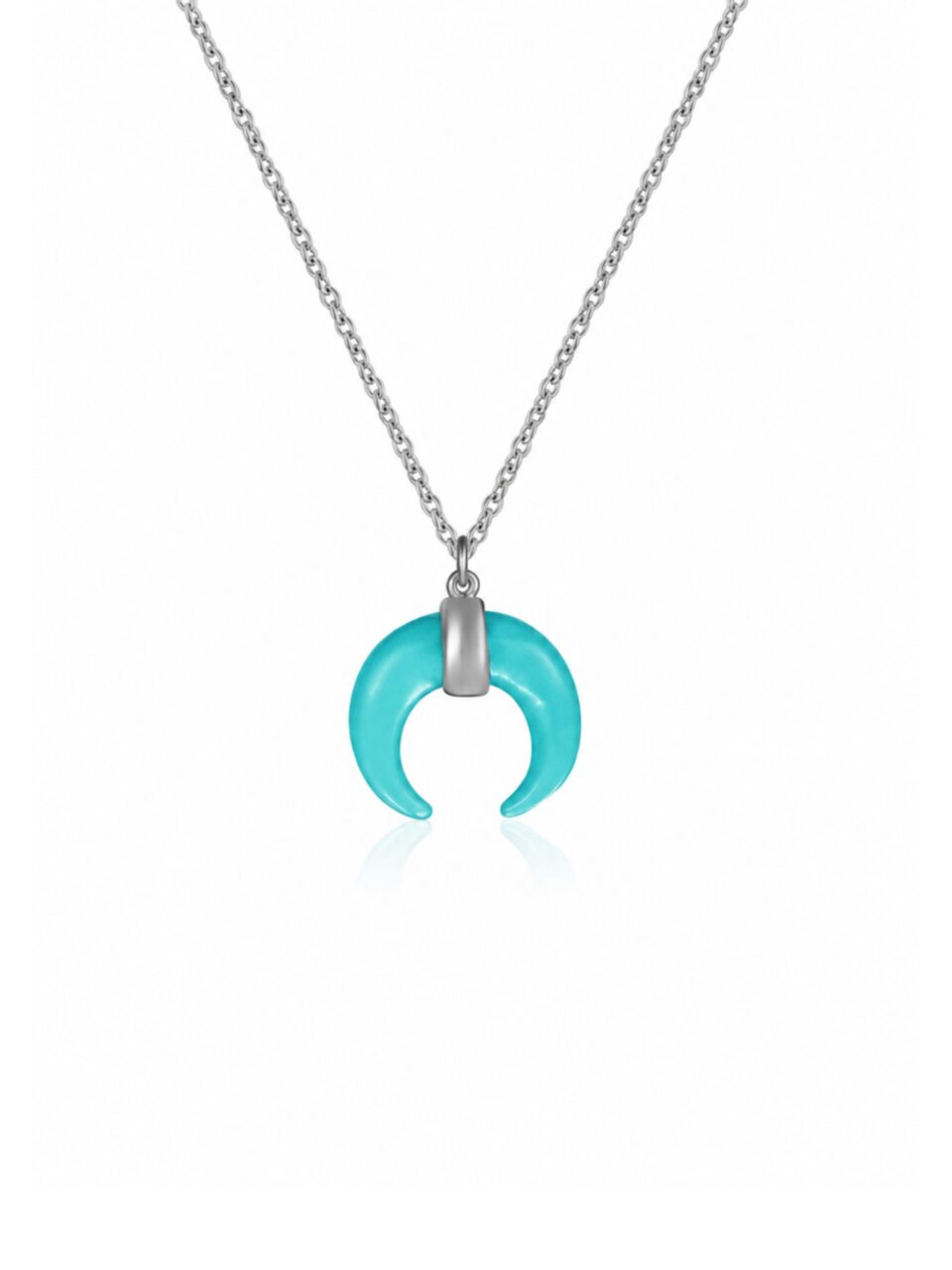 collar cuerno turquesa plata