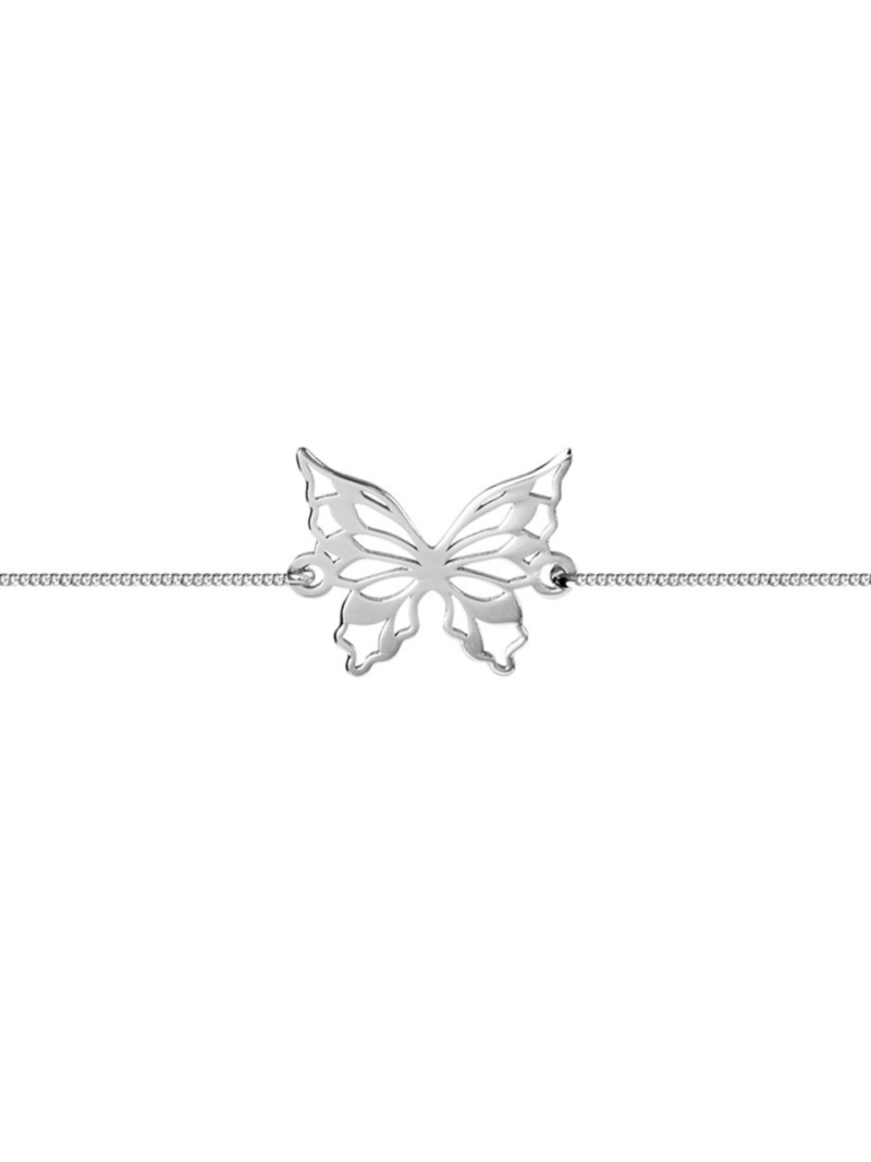 pulsera plata mariposa