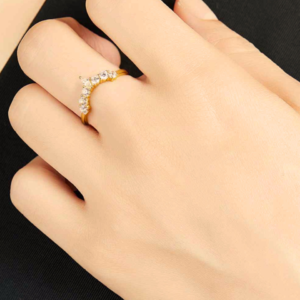 Anillo Corona Plata Dorado
