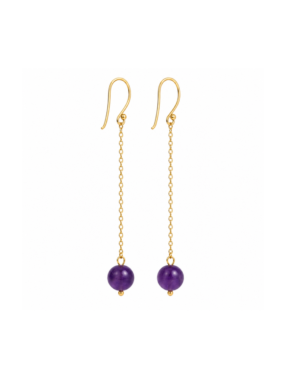 pendientes amatista largos