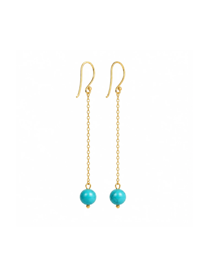 pendientes plata turquesa dorados