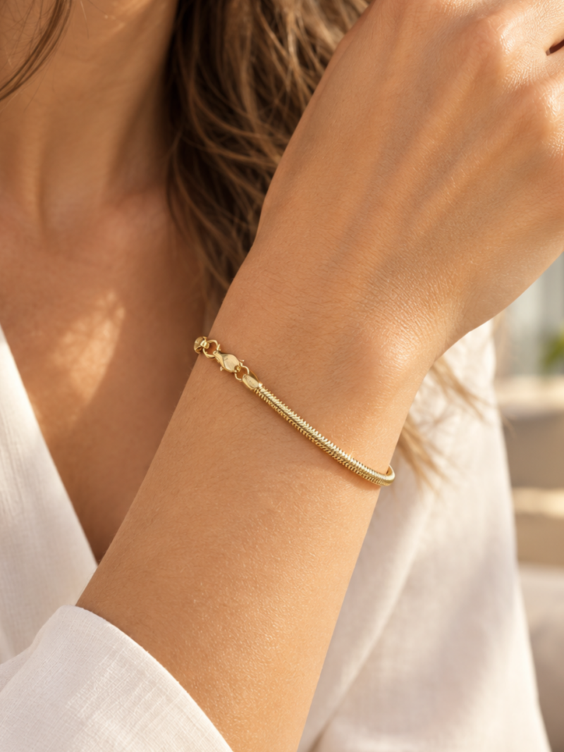pulsera cordón redondo dorada